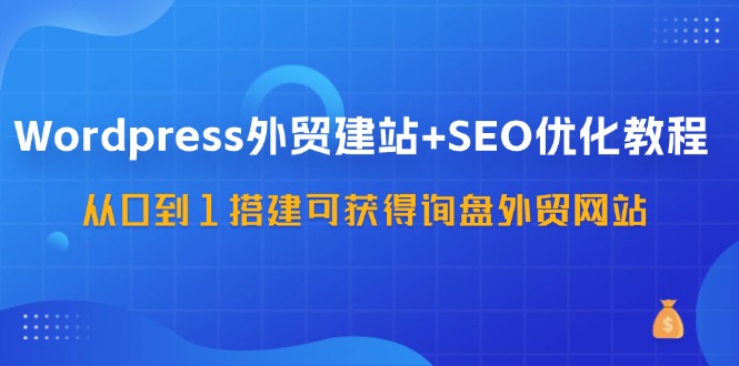 WordPress外贸建站+SEO优化教程，从0到1搭建可获得询盘外贸网站(57节课)-511资料网