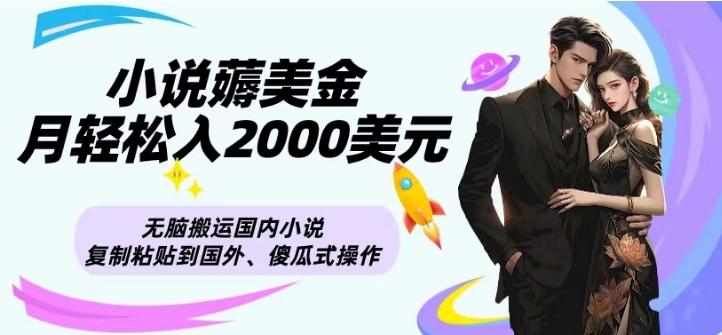 小说薅美金月轻松入2000美元项目、无脑搬运国内小说复制粘贴到国外、傻瓜式操作-511资料网