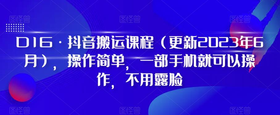 D1G·抖音搬运课程（更新2023年12月），操作简单，一部手机就可以操作，不用露脸-511资料网