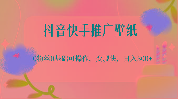 抖音快手推广壁纸，0粉丝0基础可操作，变现快，日入300+-511资料网