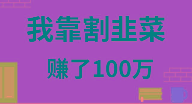 我靠割韭菜赚了 100 万-511资料网