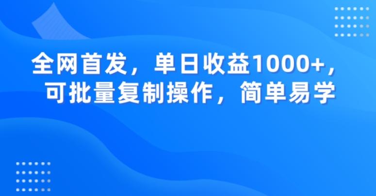 全网首发，单日收益1000+，可批量复制操作，简单易学【揭秘】-511资料网