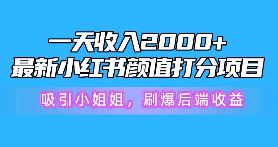 一天收入2000+，最新小红书颜值打分项目，吸引小姐姐，刷爆后端收益-511资料网