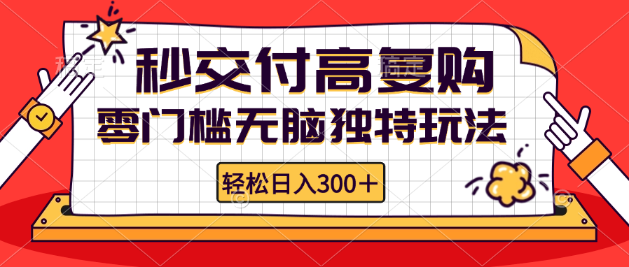 零门槛无脑独特玩法 轻松日入300+秒交付高复购   矩阵无上限-511资料网