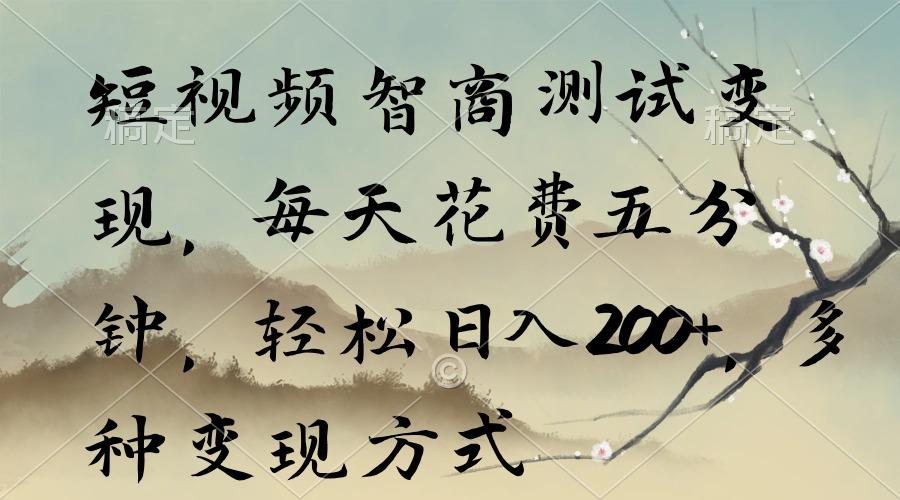 短视频智商测试变现，每天花费五分钟，轻松日入200+，多种变现方式-511资料网