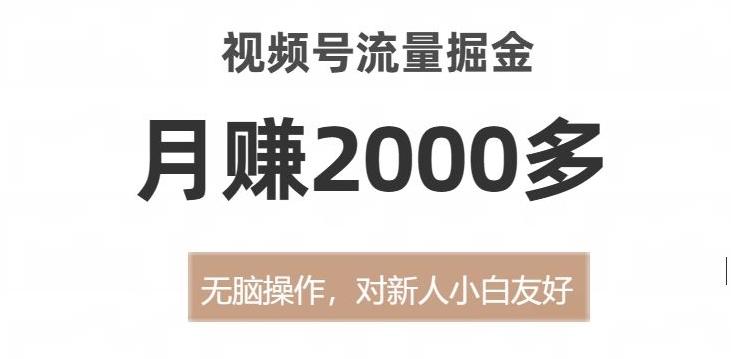 视频号流量掘金，无脑操作，对新人小白友好，月赚2000多【揭秘】-511资料网