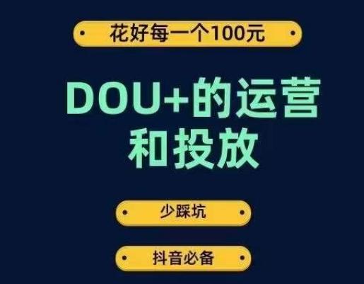 DOU+的运营和投放，花1条DOU+的钱，成为DOU+的投放高手，少走弯路不采坑-511资料网