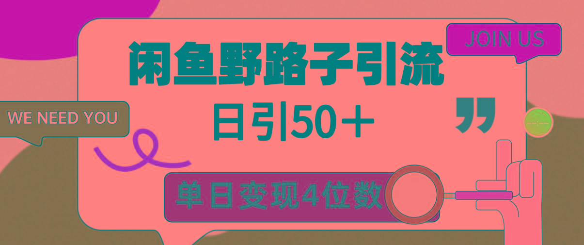 (9658期)闲鱼野路子引流创业粉，日引50＋，单日变现四位数-511资料网