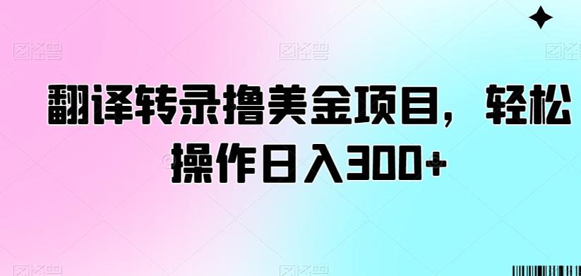 翻译转录撸美金项目，轻松操作日入300+【揭秘】-511资料网