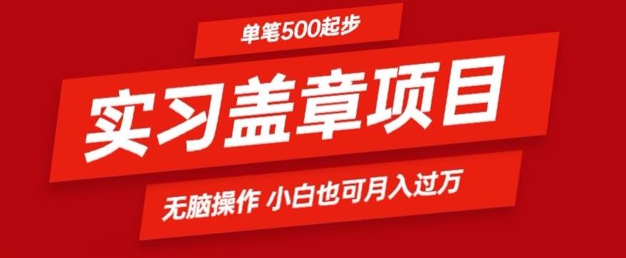 实习代盖章项目一单500起普通人可落地项目小白也可轻易上手-511资料网