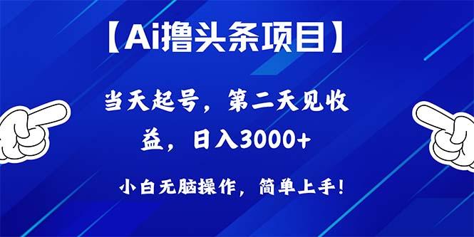 Ai撸头条，当天起号，第二天见收益，日入3000+-511资料网