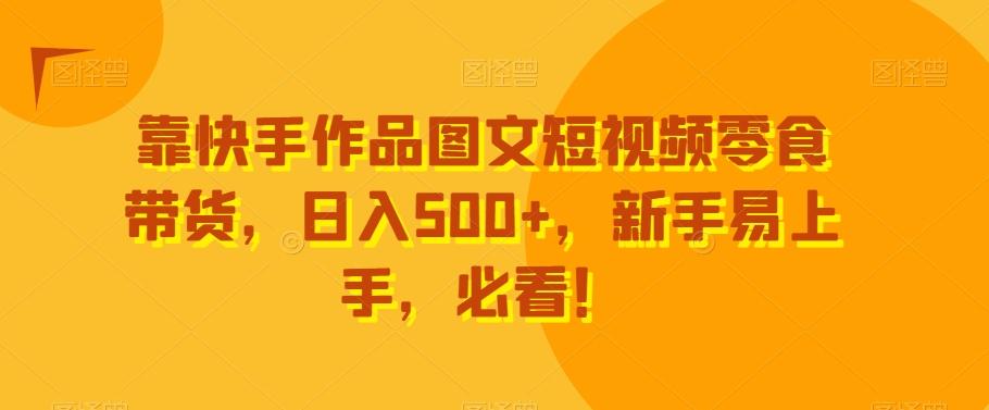 靠快手作品图文短视频零食带货，日入500+，新手易上手，必看！-511资料网