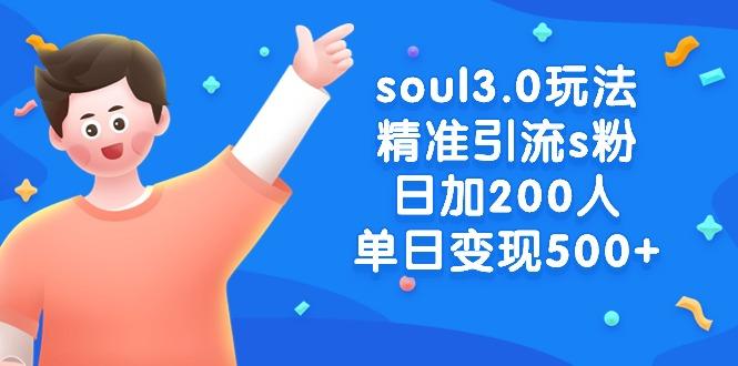 soul3.0玩法精准引流s粉，日加200人单日变现500+-511资料网