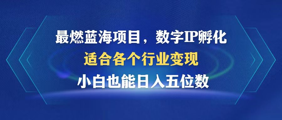 最燃蓝海项目  数字IP孵化  适合各个行业变现  小白也能日入5位数-511资料网
