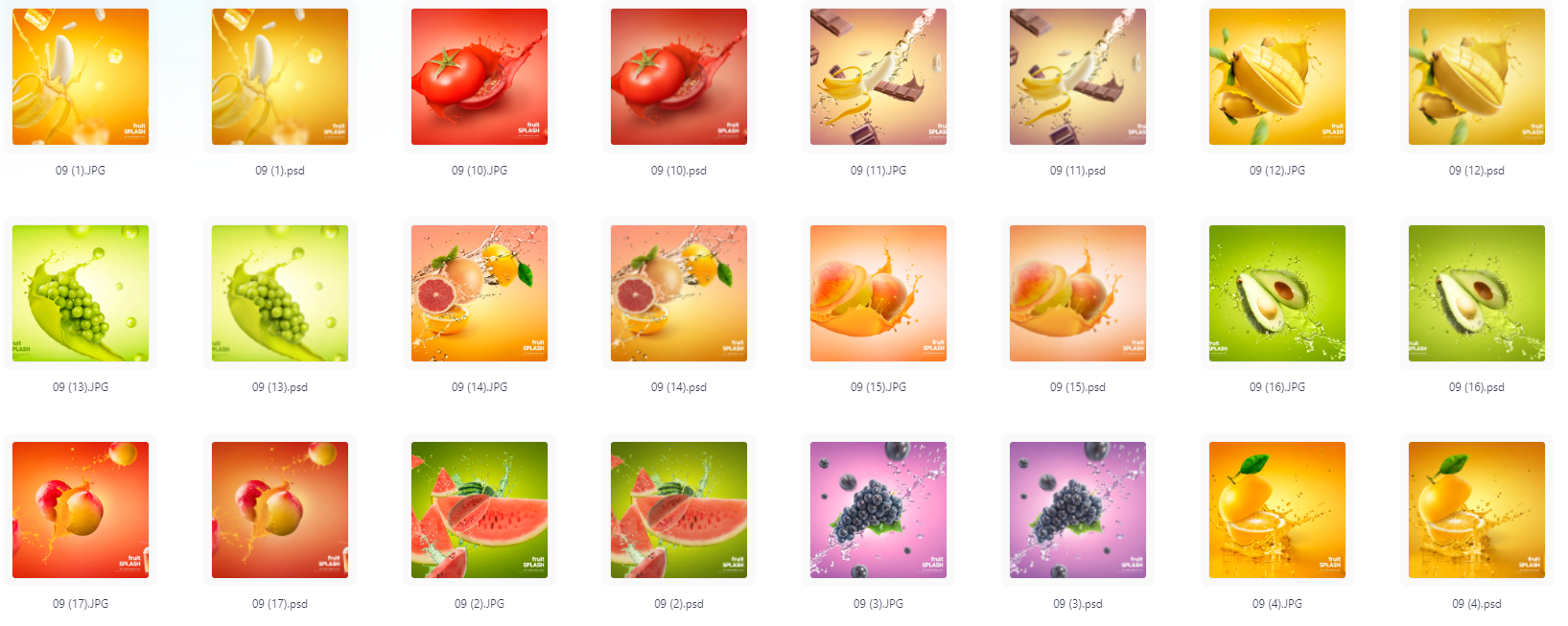 餐饮水果PS模版设计素材17款-511资料网