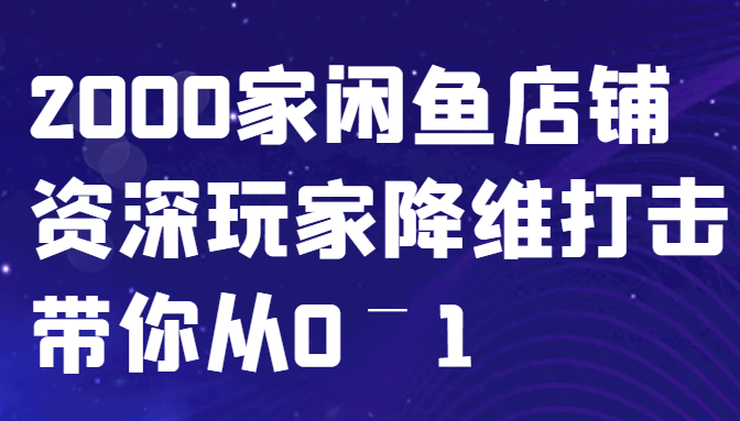 闲鱼已经饱和？纯扯淡！2000家闲鱼店铺资深玩家降维打击带你从0–1-511资料网