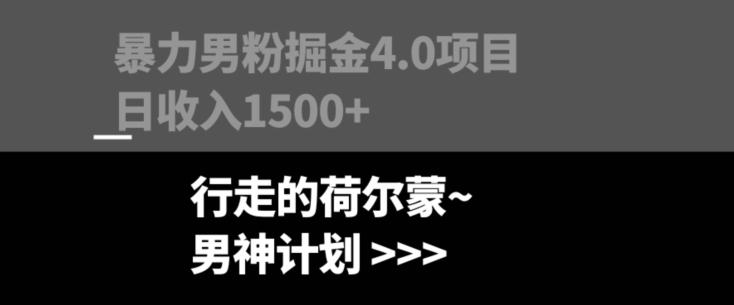 暴力男粉掘金4.0项目不违规不封号无脑复制单人操作日入1000+-511资料网
