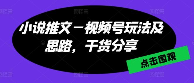 小说推文—视频号玩法及思路，干货分享-511资料网
