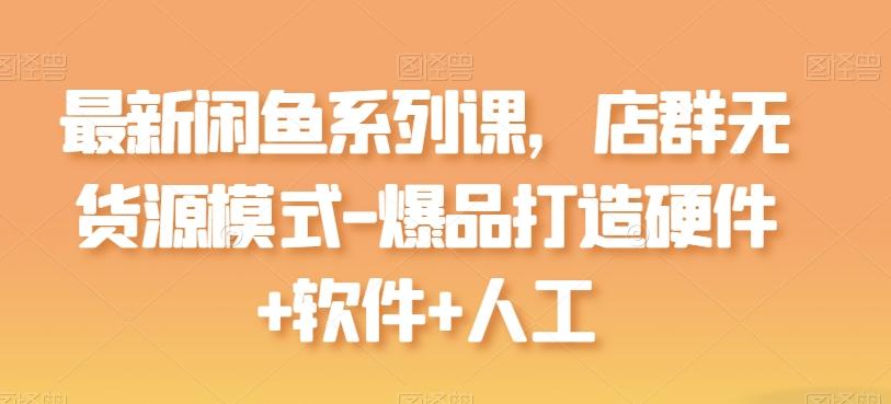 最新闲鱼系列课，店群无货源模式-爆品打造硬件+软件+人工-511资料网