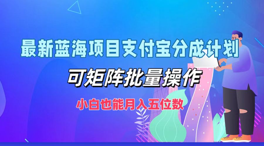 最新蓝海项目支付宝分成计划，可矩阵批量操作，小白也能月入五位数-511资料网