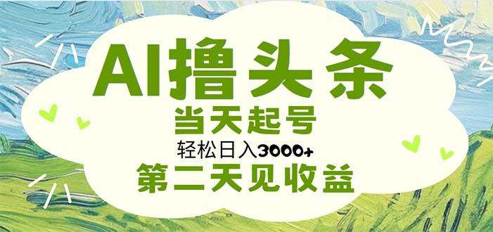 AI撸头条，轻松日入3000+无脑操作，当天起号，第二天见收益-511资料网