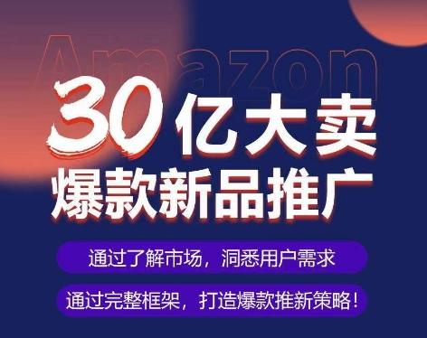 亚马逊·30亿大卖爆款新品推广，可复制、全程案例实操的爆款推新SOP-511资料网