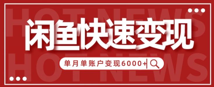 【新手项目】小白快速在闲鱼单月单账号变现6000+的秘密-511资料网