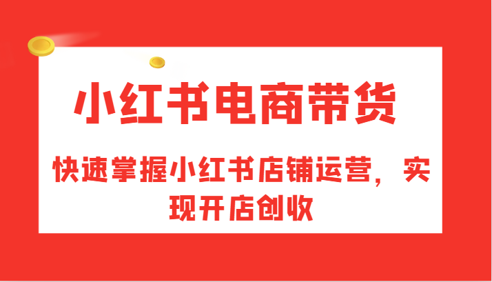小红书电商带货，快速掌握小红书店铺运营，实现开店创收-511资料网
