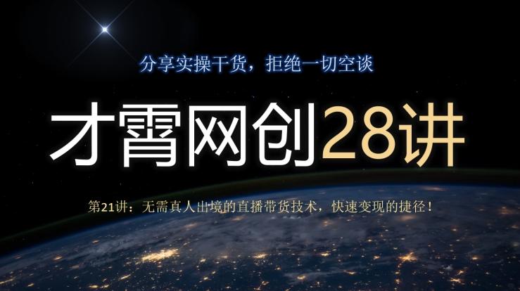 才霄网创28讲第21讲：无需真人出境的直播带货技术，快速变现的捷径！-511资料网
