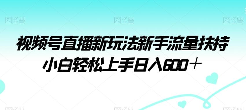 视频号直播新玩法新手流量扶持小白轻松上手日入600＋【揭秘】-511资料网