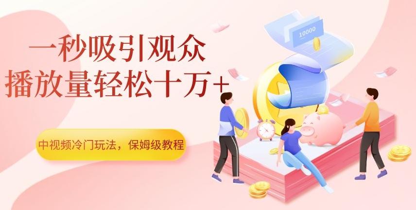 中视频冷门玩法，一秒吸引观众，播放量轻松十万+，保姆级教程【揭秘】-511资料网