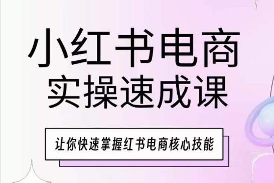 小红书电商实操速成课，让你快速掌握红书电商核心技能-511资料网