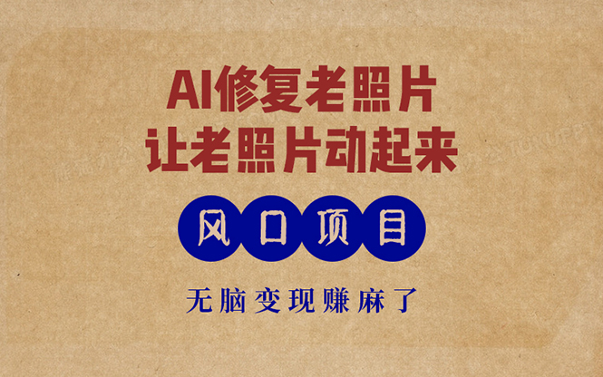 最新风口项目，AI一键修复老照片，让老照片动起来，接单到手软，无脑变…-511资料网