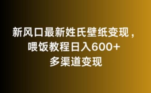 新风口最新姓氏壁纸变现，喂饭教程日入600+【揭秘】-511资料网