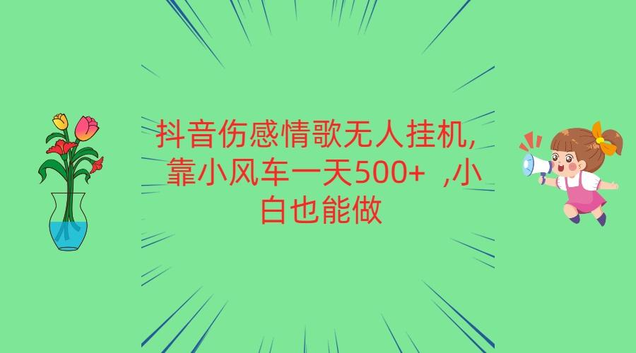 抖音伤感情歌无人挂机 靠小风车一天500+ 小白也能做-511资料网