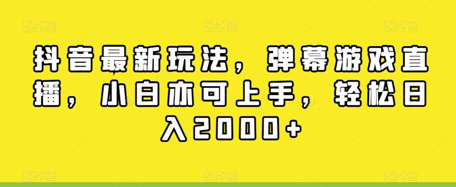 抖音最新玩法，弹幕游戏直播，小白亦可上手，轻松日入2000+-511资料网