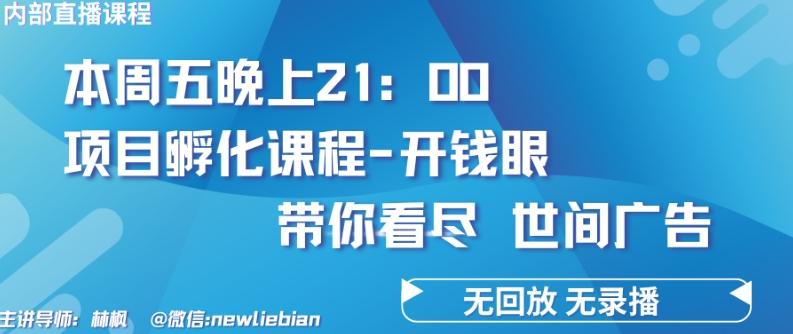 4.26日内部回放课程《项目孵化-开钱眼》赚钱的底层逻辑【揭秘】-511资料网