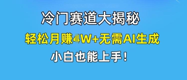 冷门赛道大揭秘，轻松月赚1W+无需AI生成，小白也能上手【揭秘】-511资料网