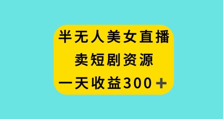 半无人美女直播，卖短剧资源，一天收益300+【揭秘】-511资料网