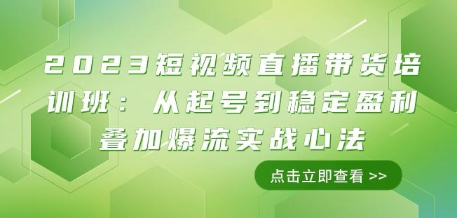 2023短视频直播带货培训班：从起号到稳定盈利叠加爆流实战心法（11节课）-511资料网