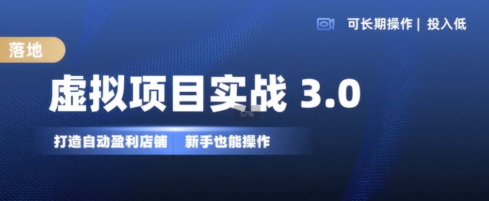 虚拟项目实战3.0，打造自动盈利店铺，可长期操作投入低，新手也能操作-511资料网