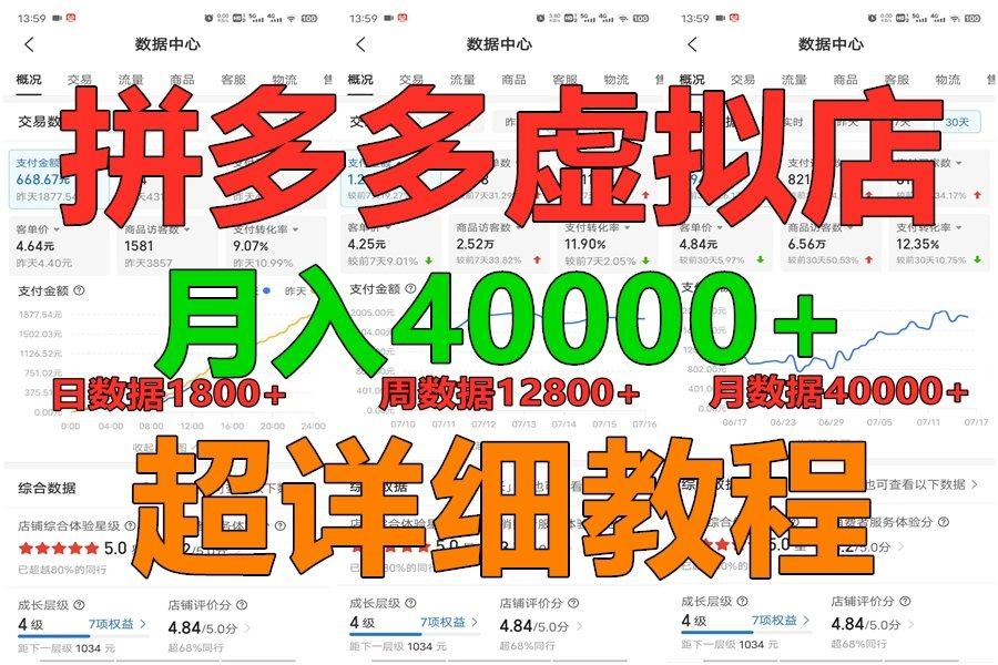 拼多多虚拟电商训练营月入40000+，全网最详细，你做你也行，暴利稳定长久-511资料网