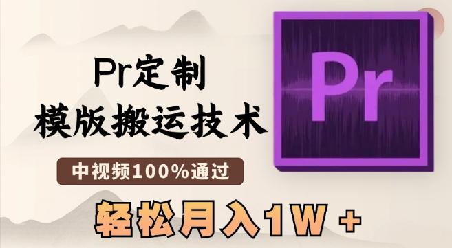 最新Pr定制模版搬运技术，中视频100%通过，几分钟一条视频，轻松月入1W＋【揭秘】-511资料网