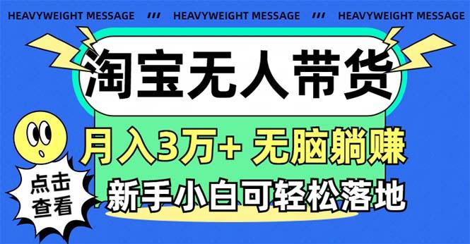 淘宝无人带货3.0高收益玩法，月入3万+，无脑躺赚，新手小白可落地实操-511资料网