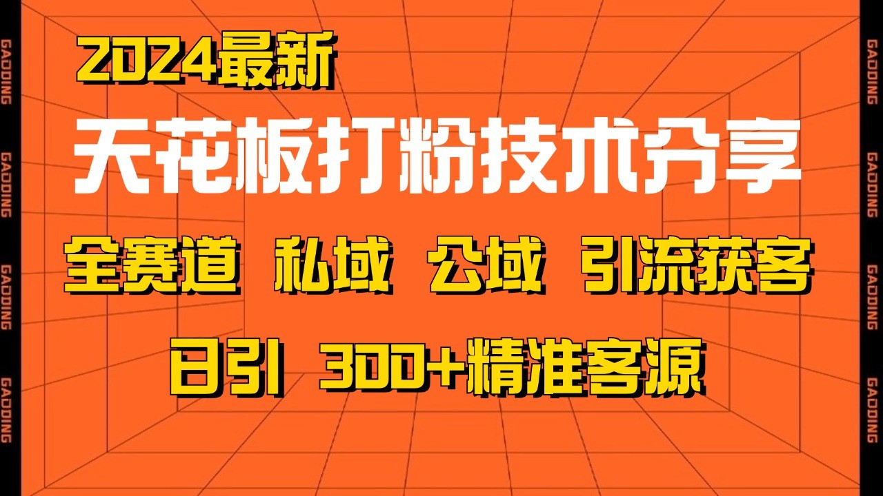 天花板打粉技术分享，野路子玩法 曝光玩法免费矩阵自热技术日引2000+精准客户-511资料网