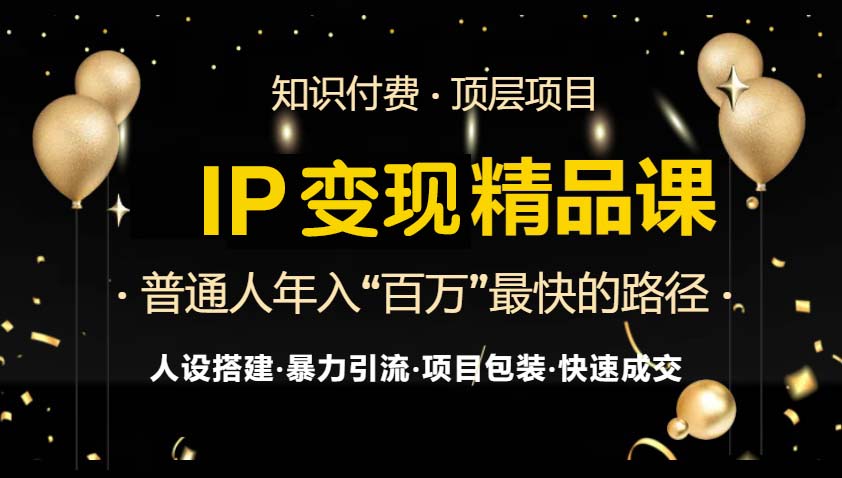 IP变现最新精品课程，知识付费全流程+最强引流术+小白避坑指南-511资料网