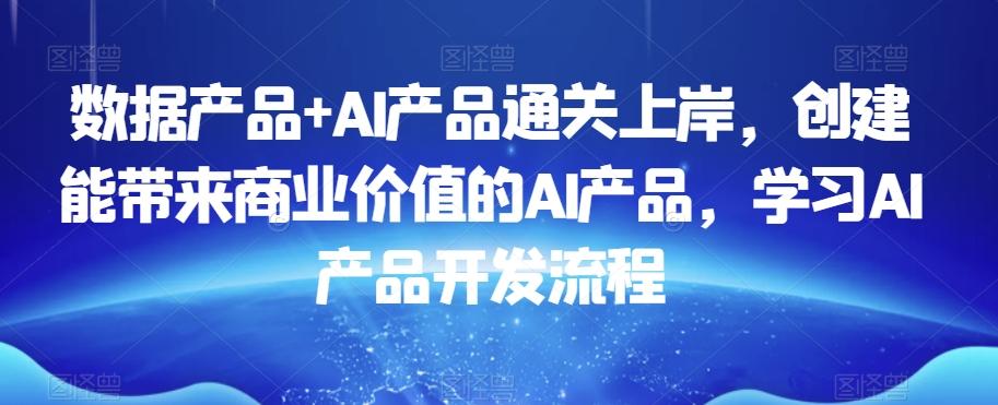 数据产品+AI产品通关上岸，创建能带来商业价值的AI产品，学习AI产品开发流程-511资料网