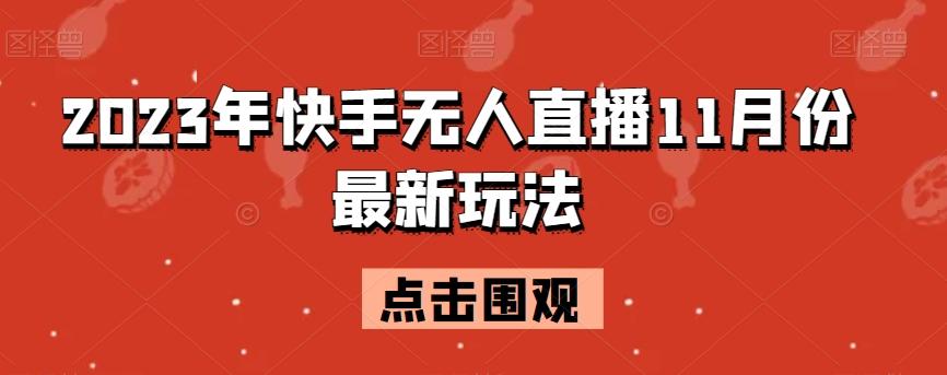 2023年快手无人直播11月份最新玩法-511资料网